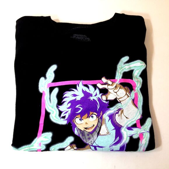 My Hero Academia Graphic T Shirt Izuku Midoriya Anime Funimation Black Size L - Picture 1 of 7